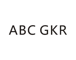 ABC GKR商标原图 第25类服装鞋帽