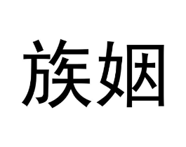 族姻商标原图 第25类服装鞋帽