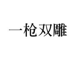 一枪双雕商标原图 第25类服装鞋帽