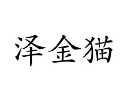 泽金猫商标原图 第25类服装鞋帽