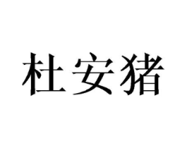杜安猪商标原图 第25类服装鞋帽
