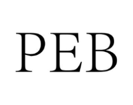 PEB商标原图 第25类服装鞋帽