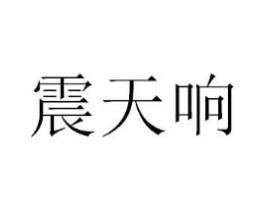震天响商标原图 第25类服装鞋帽