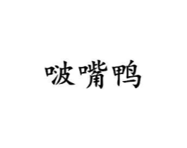 啵嘴鸭商标原图 第25类服装鞋帽