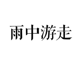 雨中游走商标原图 第30类小食配料
